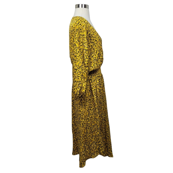 NWT Anthropologie Marigold Yellow Boho Midi Dress XS Smocked Waist - Picture 6 of 11
